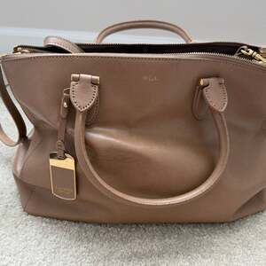 Ralph Lauren Newbury Double Zip Satchel Brown